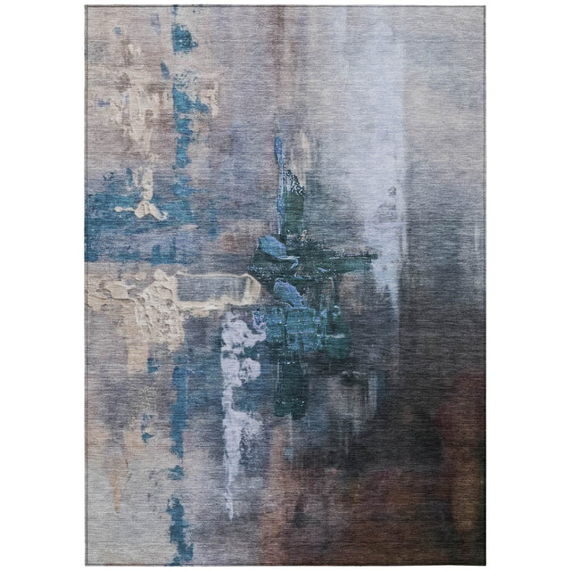 Addison Chantille ACN2157 Abstract Machine Made Transitional Blue Rug