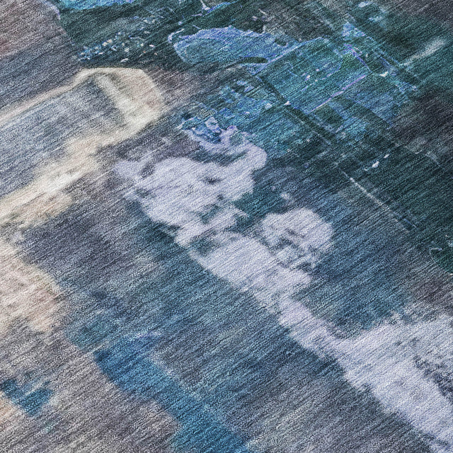 Addison Chantille ACN2157 Abstract Machine Made Transitional Blue Rug