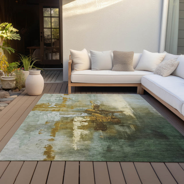 Addison Chantille ACN2157 Abstract Machine Made Transitional Brown Rug