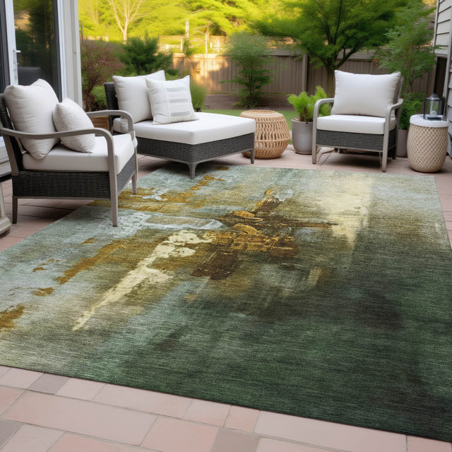 Addison Chantille ACN2157 Abstract Machine Made Transitional Brown Rug