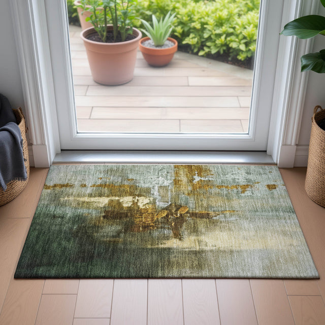 Addison Chantille ACN2157 Abstract Machine Made Transitional Brown Rug