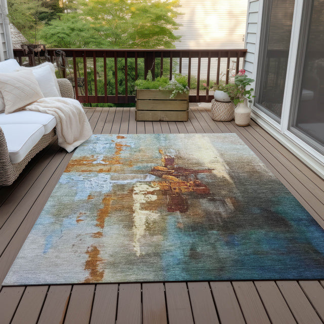 Addison Chantille ACN2157 Abstract Machine Made Transitional Paprika Rug