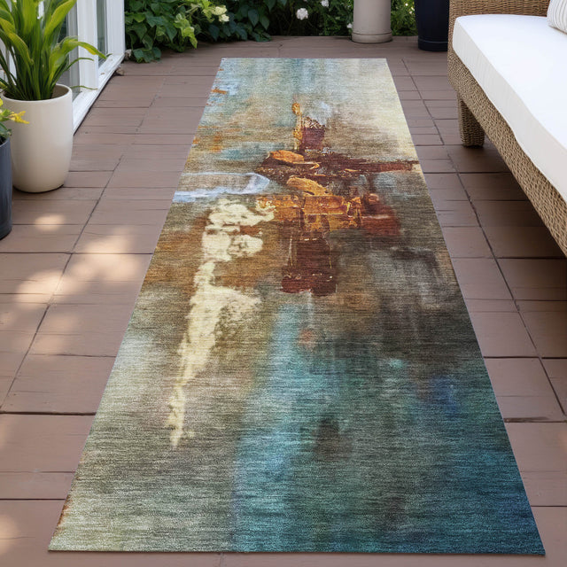 Addison Chantille ACN2157 Abstract Machine Made Transitional Paprika Rug