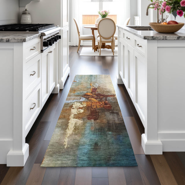 Addison Chantille ACN2157 Abstract Machine Made Transitional Paprika Rug