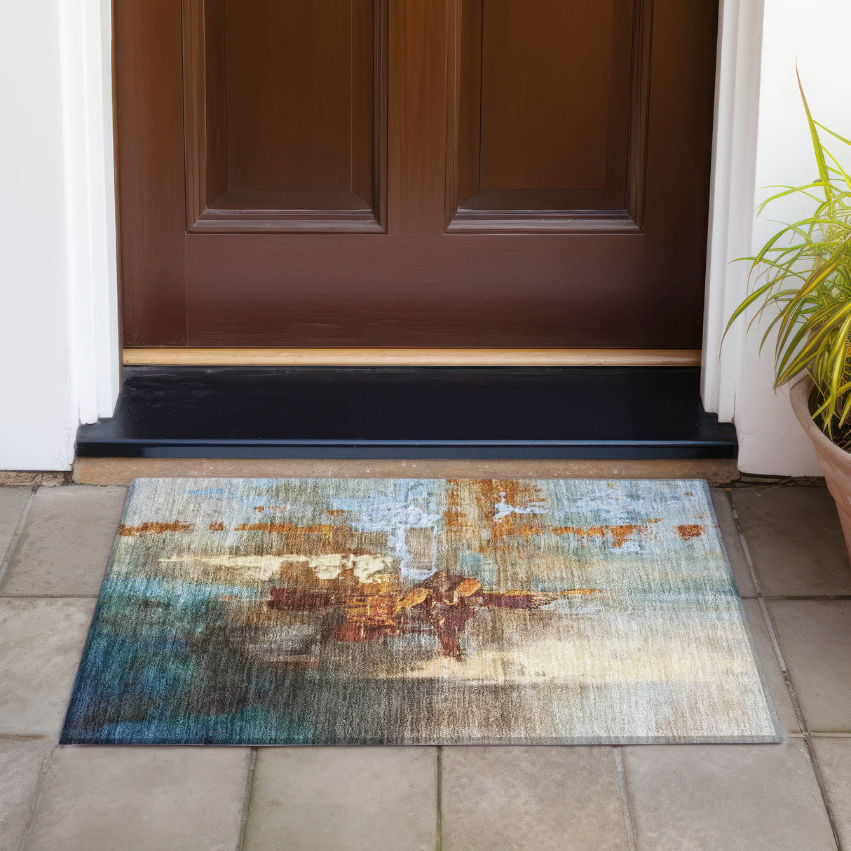 Addison Chantille ACN2157 Abstract Machine Made Transitional Paprika Rug