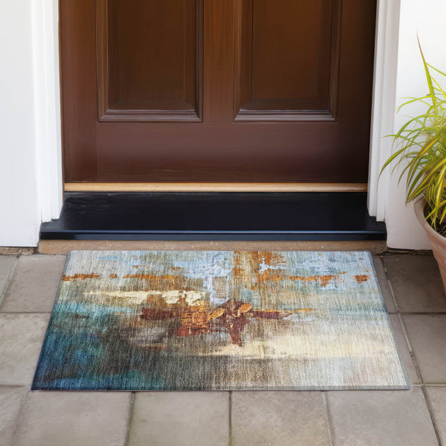 Addison Chantille ACN2157 Abstract Machine Made Transitional Paprika Rug