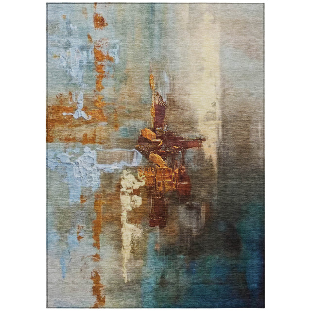 Addison Chantille ACN2157 Abstract Machine Made Transitional Paprika Rug