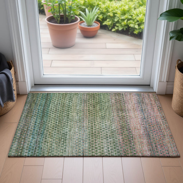 Addison Chantille ACN2158 Abstract Machine Made Transitional Aloe Rug