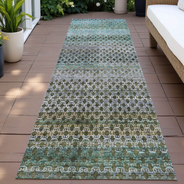 Addison Chantille ACN2158 Abstract Machine Made Transitional Green Rug