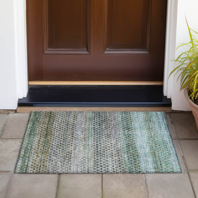 Addison Chantille ACN2158 Abstract Machine Made Transitional Green Rug