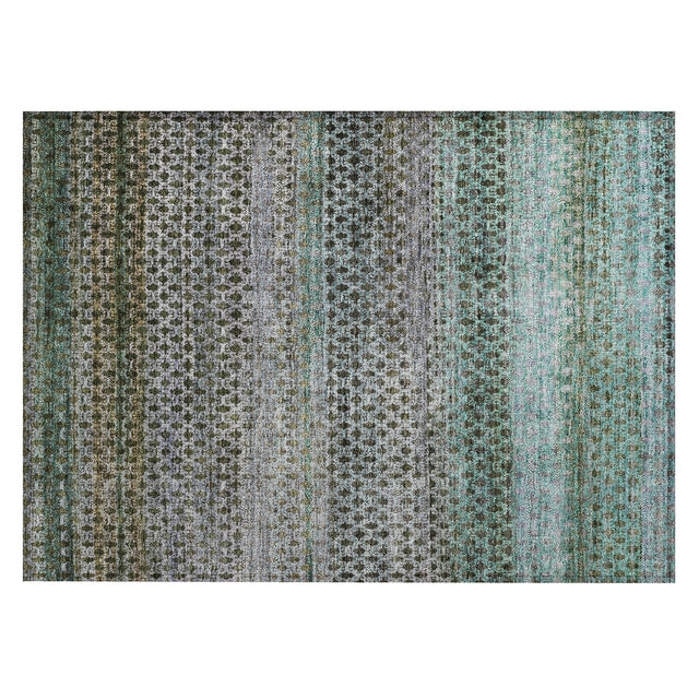 Addison Chantille ACN2158 Abstract Machine Made Transitional Green Rug