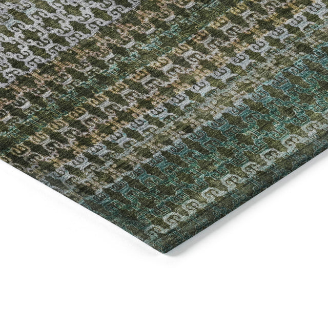 Addison Chantille ACN2158 Abstract Machine Made Transitional Green Rug