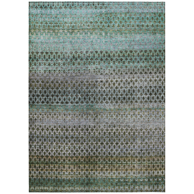 Addison Chantille ACN2158 Abstract Machine Made Transitional Green Rug