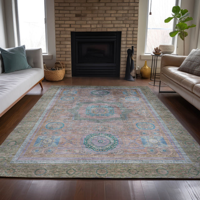 Addison Chantille ACN2159 Global Machine Made Traditional Copper Rug