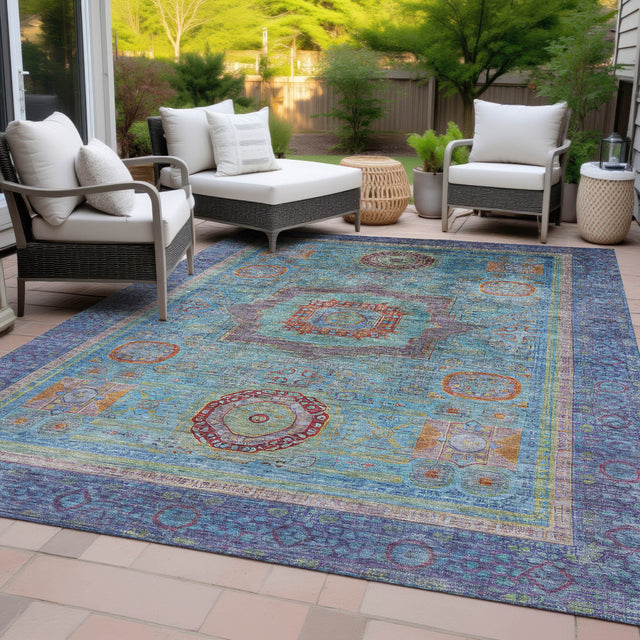 Addison Chantille ACN2159 Global Machine Made Traditional Teal Rug