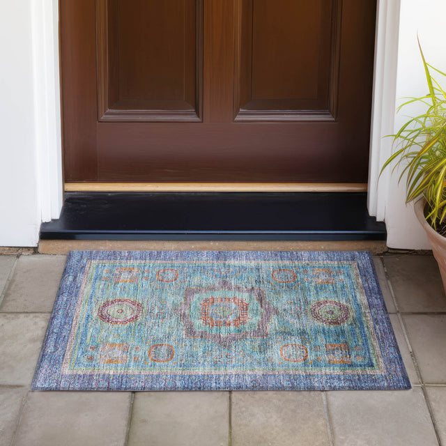 Addison Chantille ACN2159 Global Machine Made Traditional Teal Rug