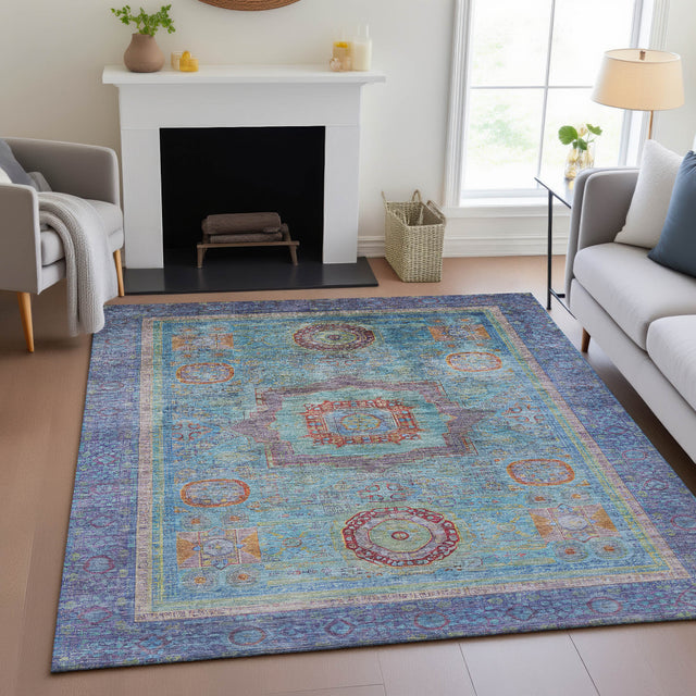 Addison Chantille ACN2159 Global Machine Made Traditional Teal Rug