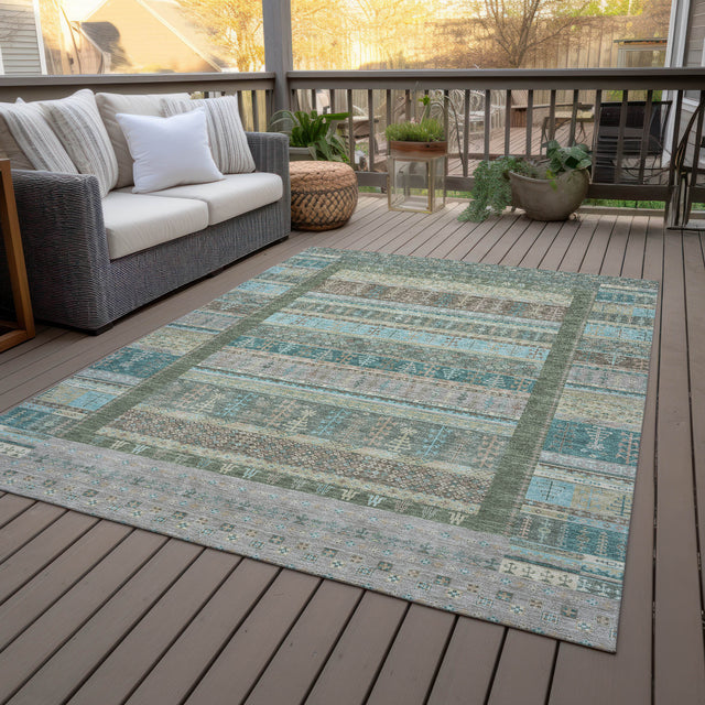 Addison Chantille ACN2160 Stripes Machine Made Transitional Aloe Rug