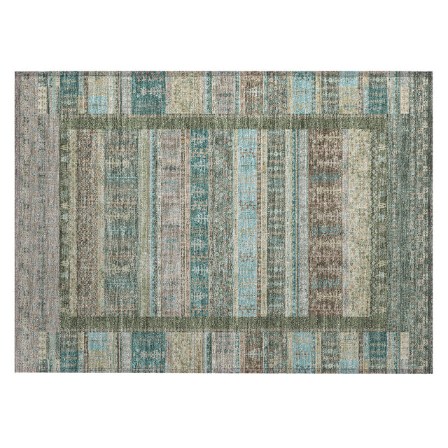 Addison Chantille ACN2160 Stripes Machine Made Transitional Aloe Rug