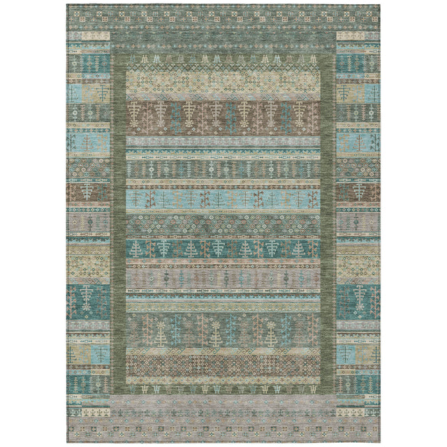 Addison Chantille ACN2160 Stripes Machine Made Transitional Aloe Rug