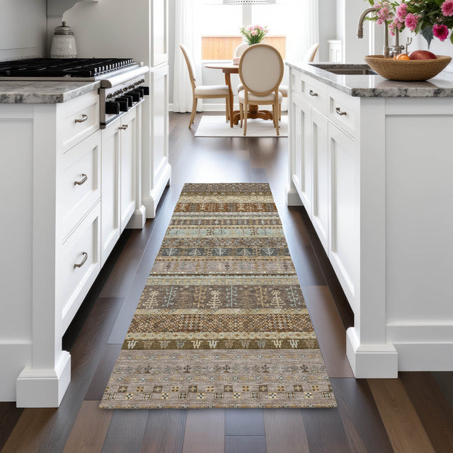 Addison Chantille ACN2160 Stripes Machine Made Transitional Brown Rug