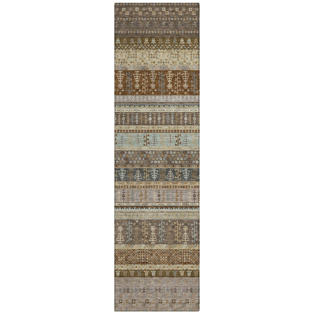 Addison Chantille ACN2160 Stripes Machine Made Transitional Brown Rug