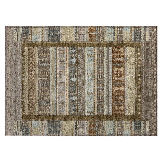 Addison Chantille ACN2160 Stripes Machine Made Transitional Brown Rug