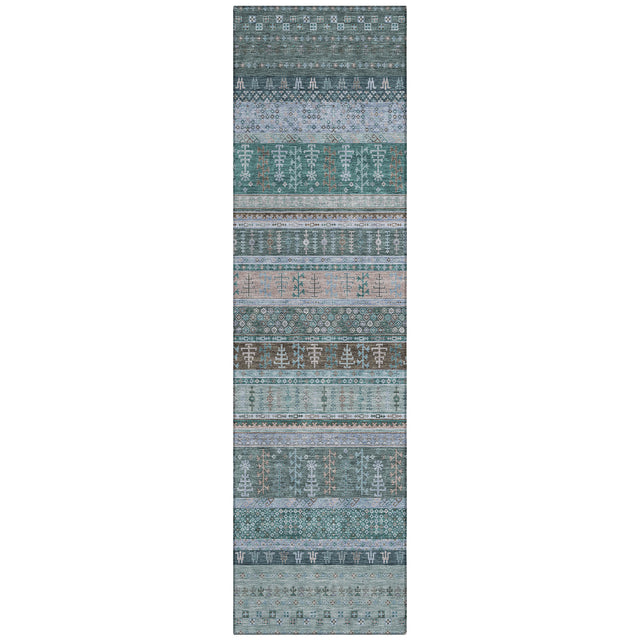 Addison Chantille ACN2160 Stripes Machine Made Transitional Emerald Rug