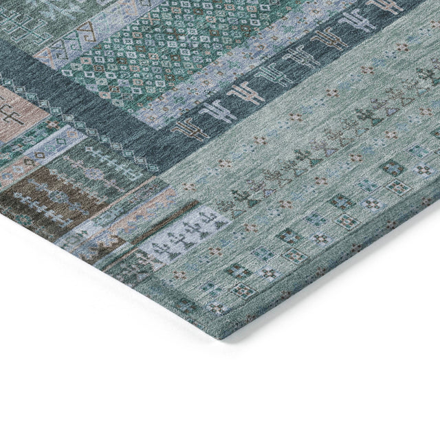 Addison Chantille ACN2160 Stripes Machine Made Transitional Emerald Rug