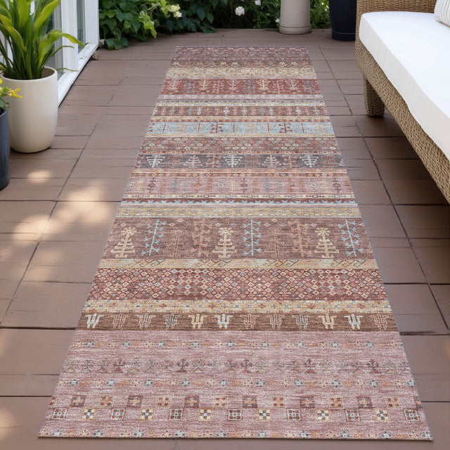 Addison Chantille ACN2160 Stripes Machine Made Transitional Paprika Rug