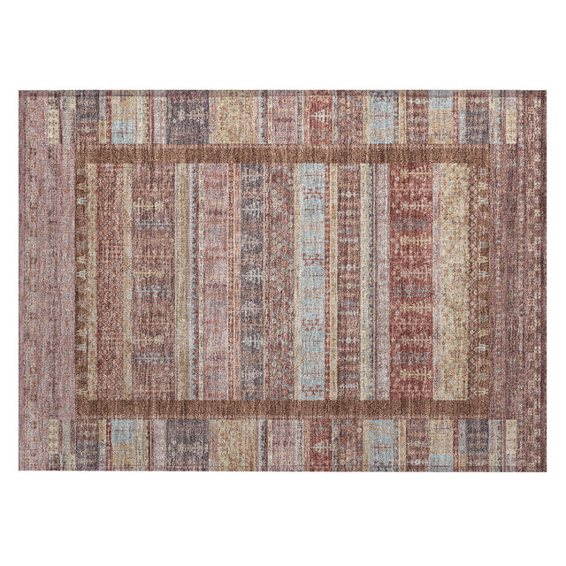 Addison Chantille ACN2160 Stripes Machine Made Transitional Paprika Rug
