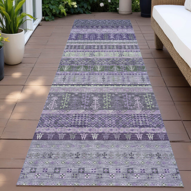 Addison Chantille ACN2160 Stripes Machine Made Transitional Purple Rug