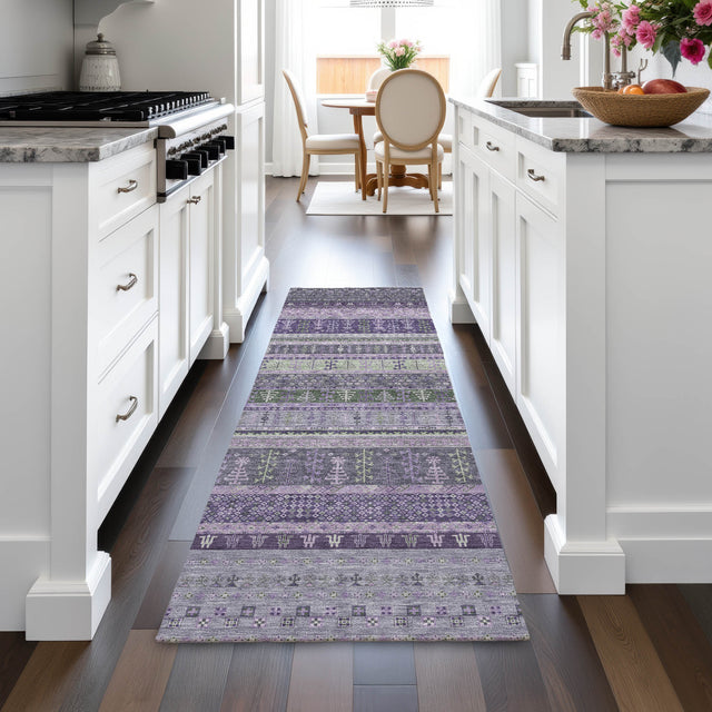 Addison Chantille ACN2160 Stripes Machine Made Transitional Purple Rug