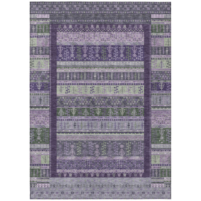 Addison Chantille ACN2160 Stripes Machine Made Transitional Purple Rug
