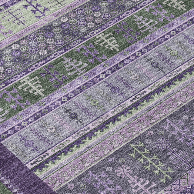 Addison Chantille ACN2160 Stripes Machine Made Transitional Purple Rug