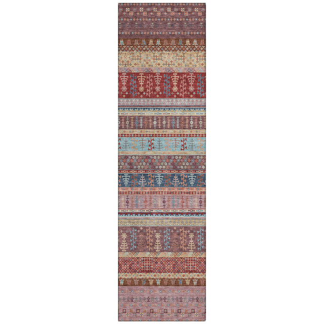 Addison Chantille ACN2160 Stripes Machine Made Transitional Red Rug