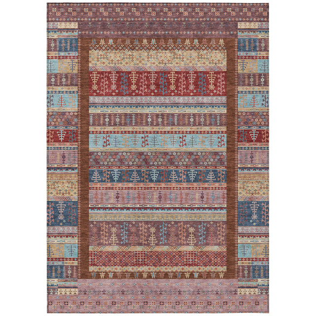 Addison Chantille ACN2160 Stripes Machine Made Transitional Red Rug
