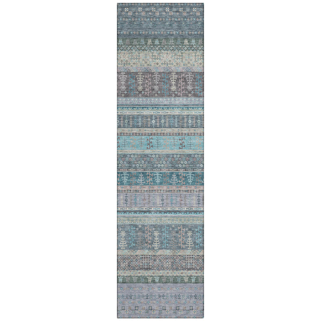 Addison Chantille ACN2160 Stripes Machine Made Transitional Teal Rug