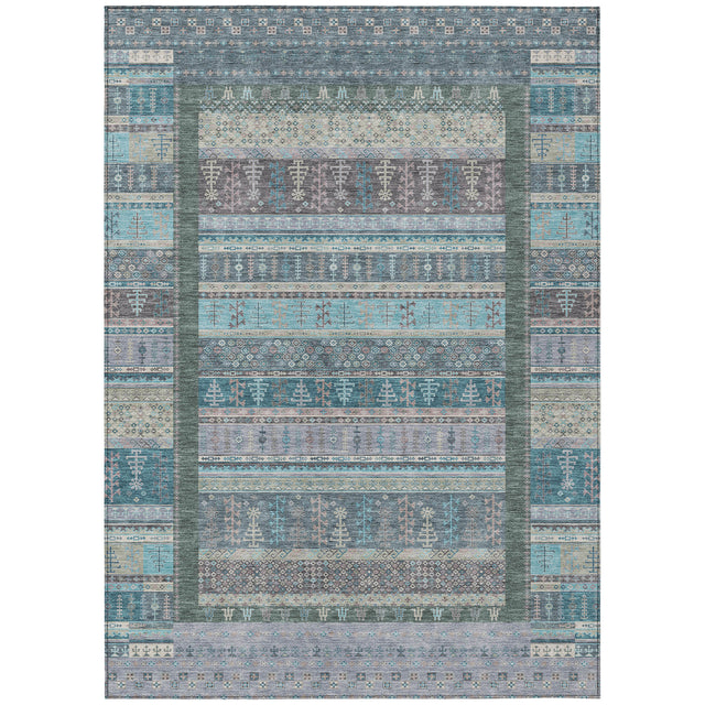 Addison Chantille ACN2160 Stripes Machine Made Transitional Teal Rug