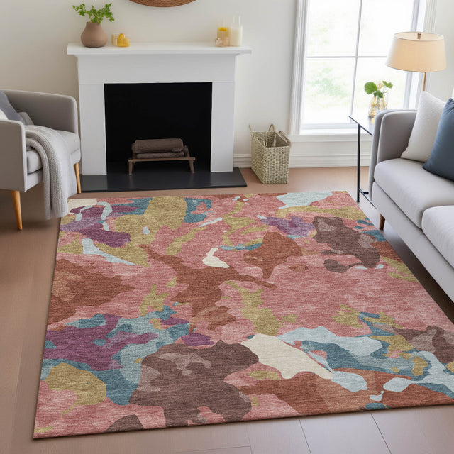 Addison Chantille ACN2161 Modern Machine Made Transitional Pink Rug