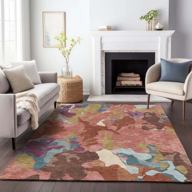 Addison Chantille ACN2161 Modern Machine Made Transitional Pink Rug