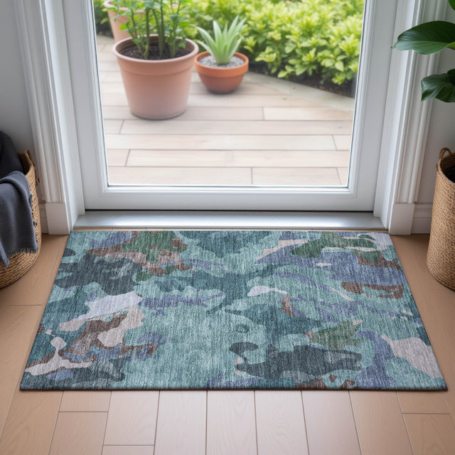 Addison Chantille ACN2161 Modern Machine Made Transitional Teal Rug