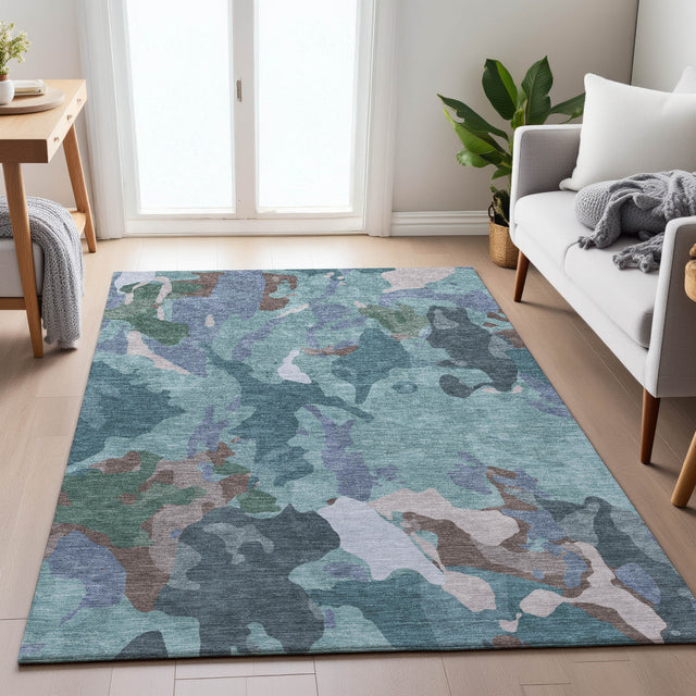 Addison Chantille ACN2161 Modern Machine Made Transitional Teal Rug