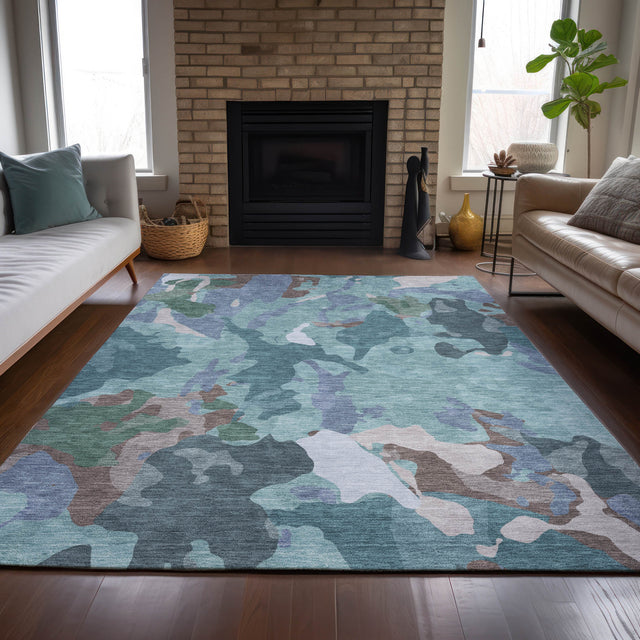 Addison Chantille ACN2161 Modern Machine Made Transitional Teal Rug