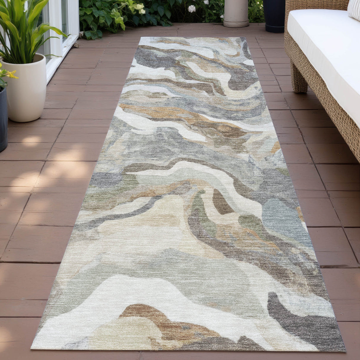 Addison Chantille ACN2162 Modern Machine Made Transitional Khaki Rug