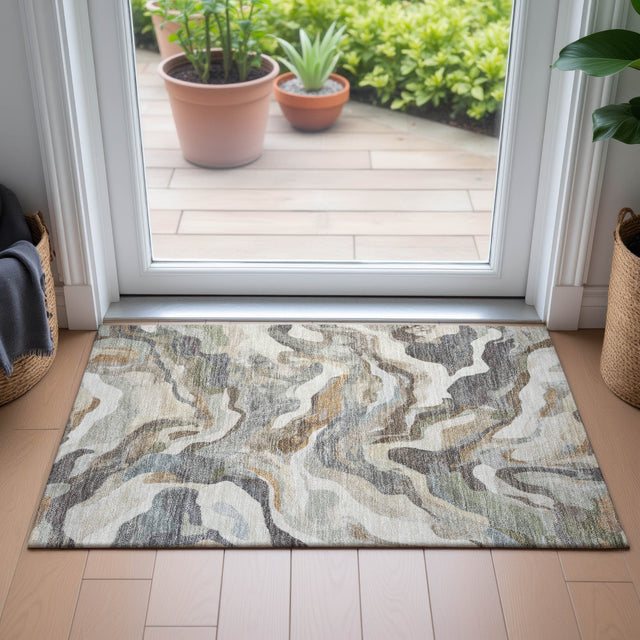 Addison Chantille ACN2162 Modern Machine Made Transitional Khaki Rug