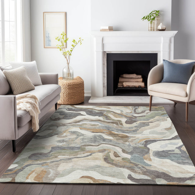 Addison Chantille ACN2162 Modern Machine Made Transitional Khaki Rug