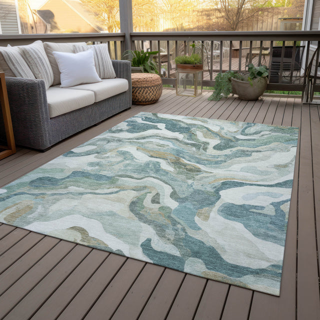 Addison Chantille ACN2162 Modern Machine Made Transitional Teal Rug