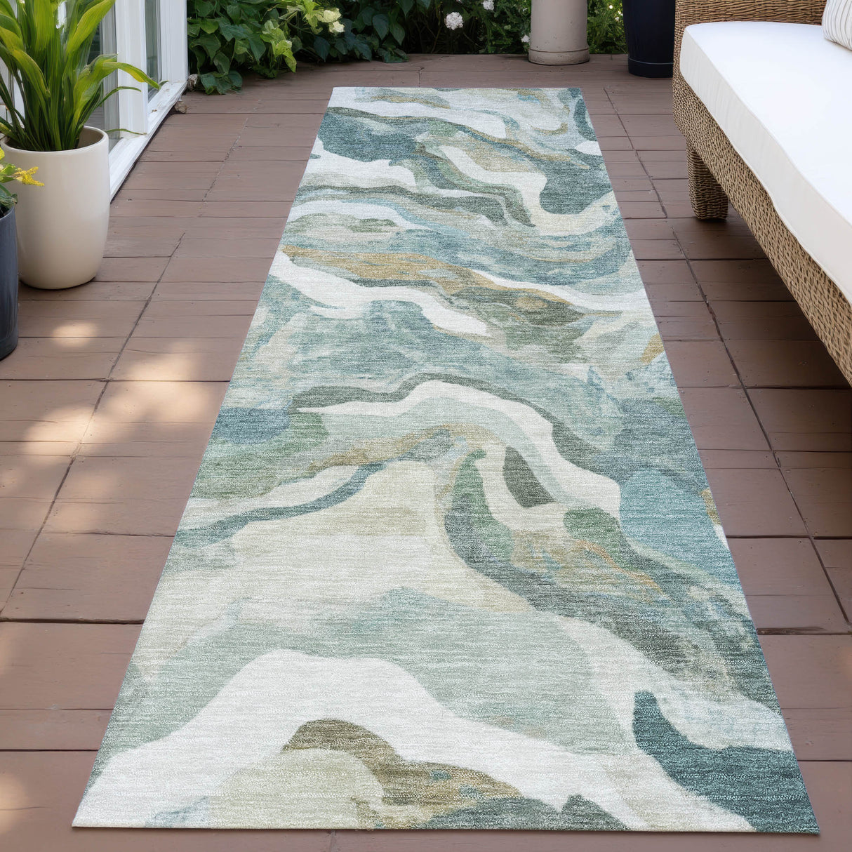 Addison Chantille ACN2162 Modern Machine Made Transitional Teal Rug