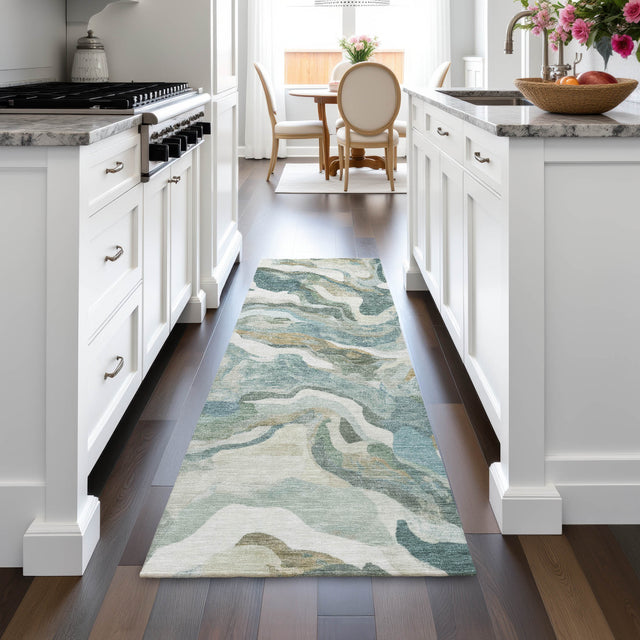 Addison Chantille ACN2162 Modern Machine Made Transitional Teal Rug